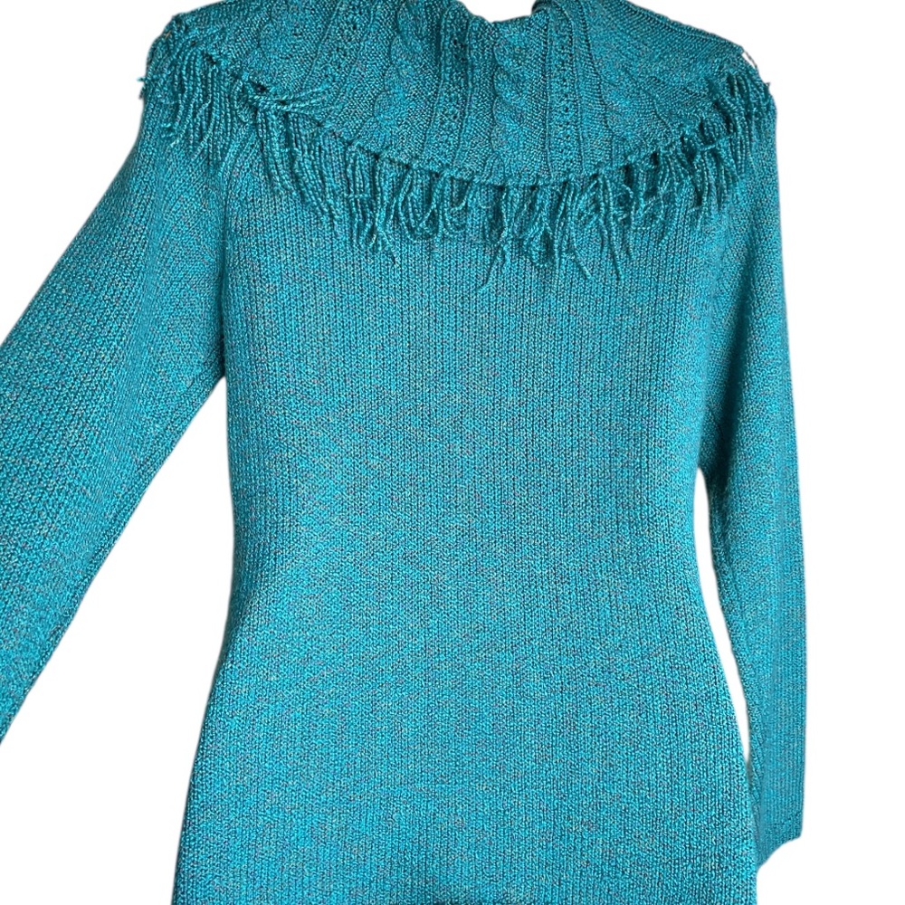 Christopher & Banks fringed cowl neck sweater size small/medium - Picture 4 of 7